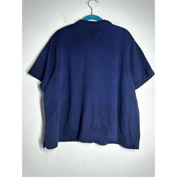 Vintage Bechamel Women’s Short Sleeve Blue Cotton Blend Buttoned Shirt Sz 1X - Picture 3 of 15